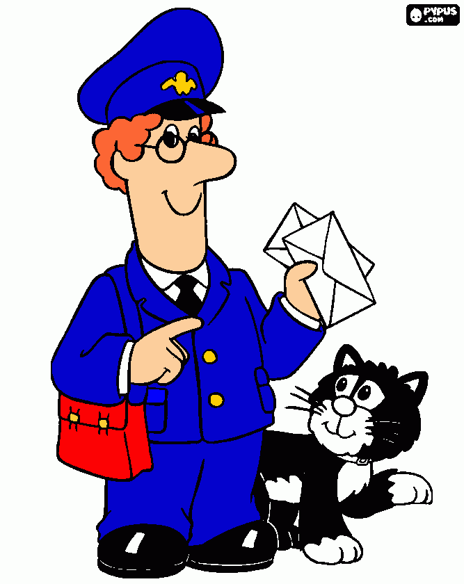 postman pat coloring page