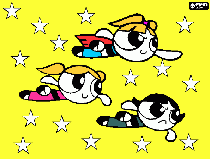 power puff coloring page