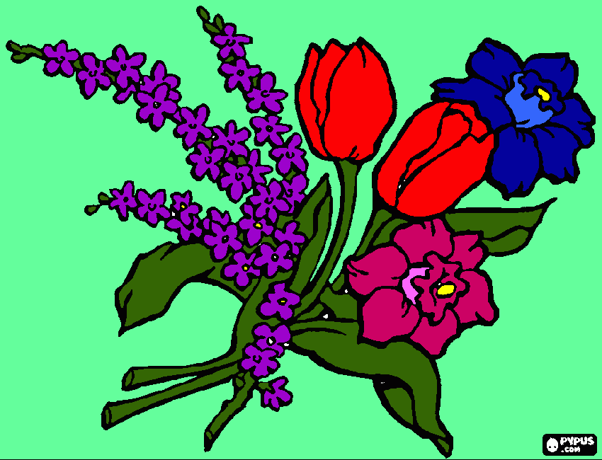 pretty flowers coloring page
