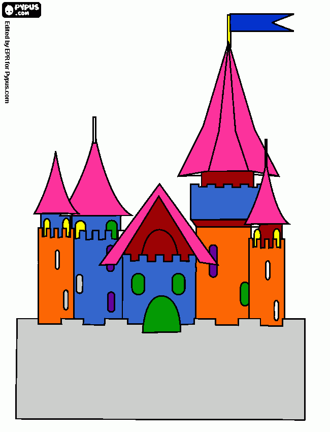 Princess and  Queen Castle coloring page