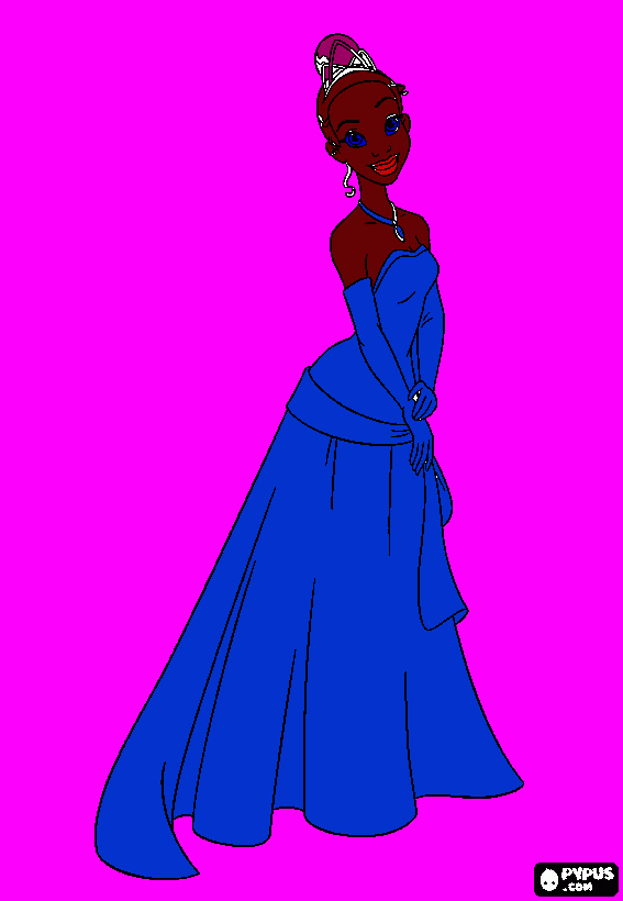 princess tiana coloring page