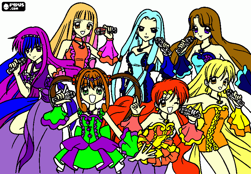Princesses singing coloring page