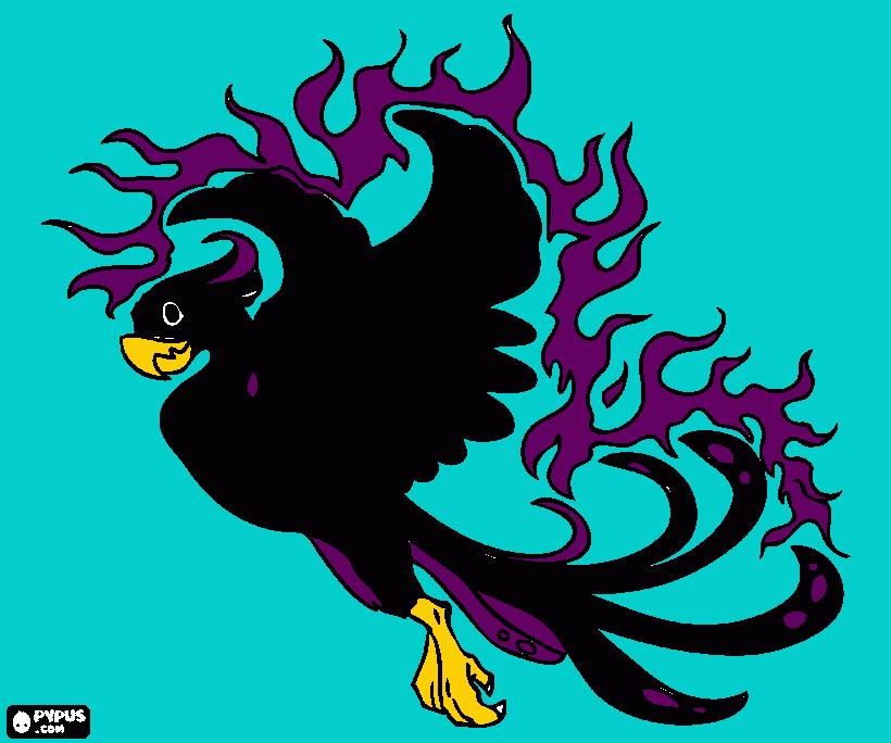 purple phoenix coloring page