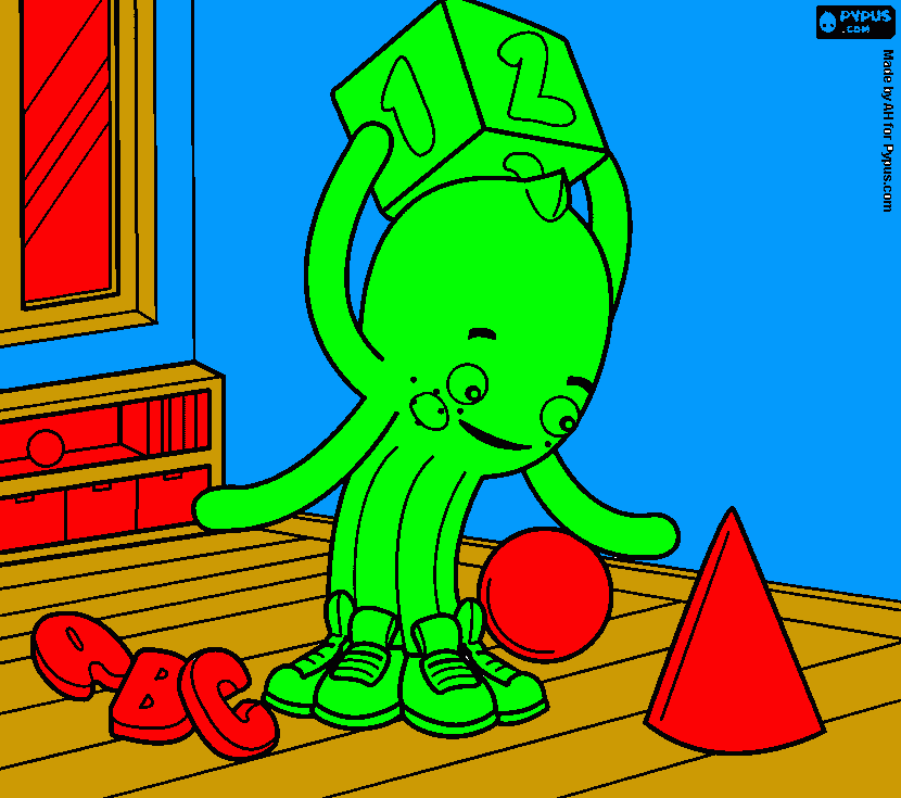 Pypus wants to learn letters, numbers, shapes and much more coloring page coloring page