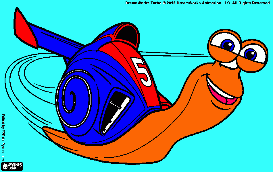 Racing snails  coloring page