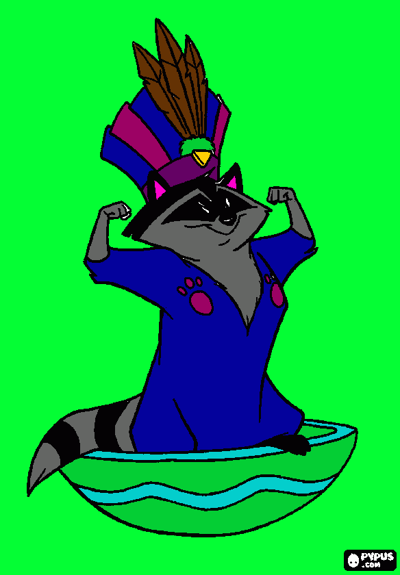racoon coloring page