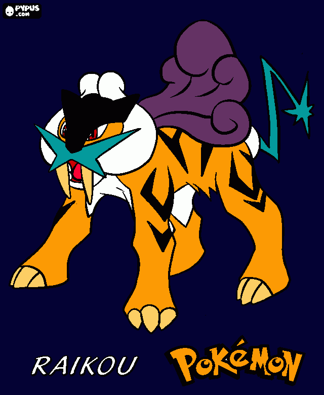 Raikou drawing coloring page