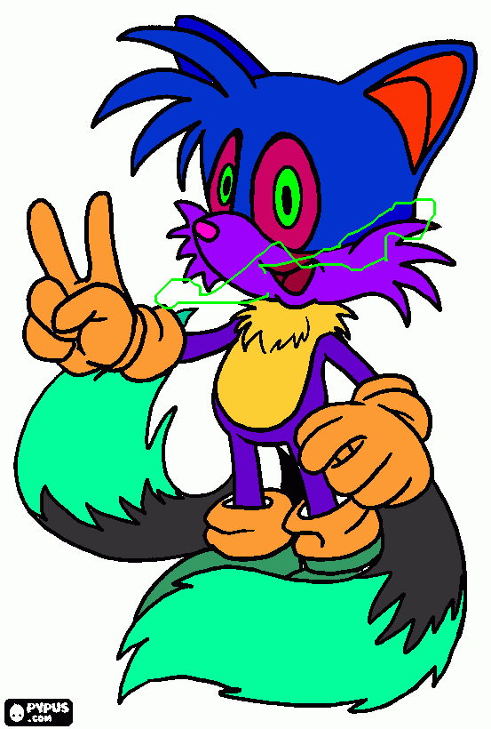 rainbow tails coloring page