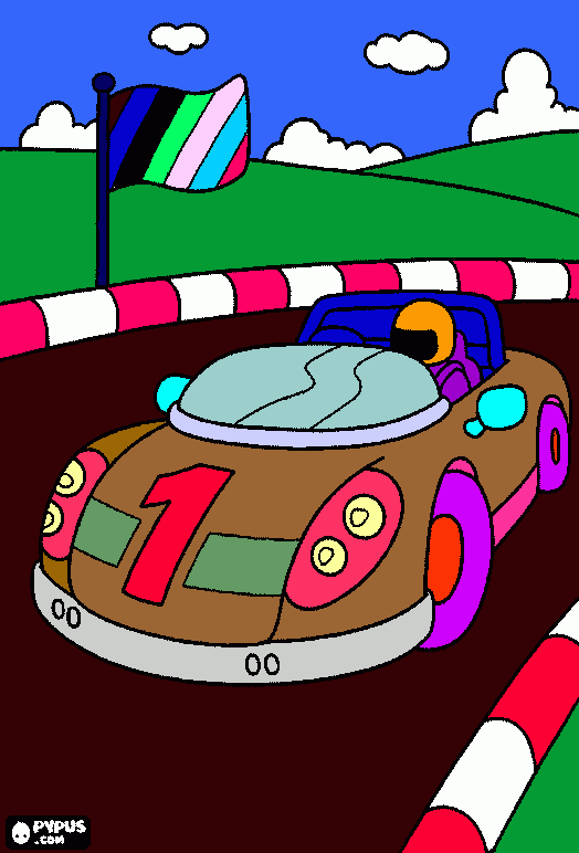 ralliauto coloring page