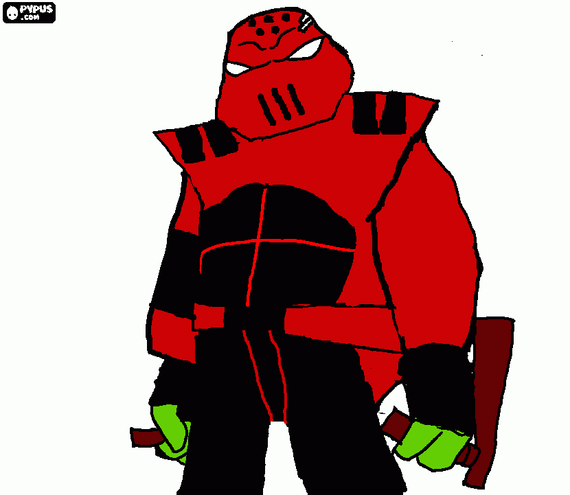 Raphael (clothes from Rise of the Teenage Mutant Ninja Turtles "Shell In A Cell") coloring page