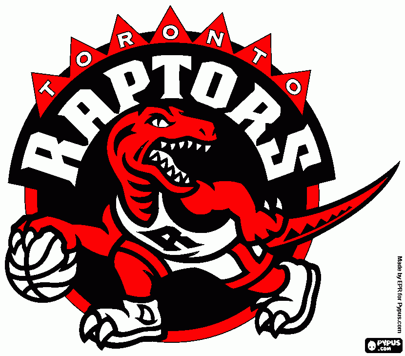 Raptors color coloring page