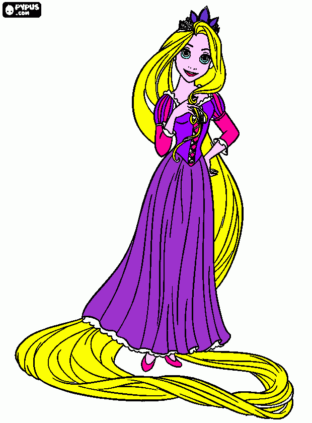 Rapunzel for Kitty & Pearl coloring page