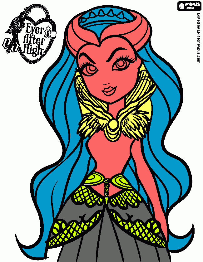 Raven Queen, leader of Rebels in Ever After High  coloring page