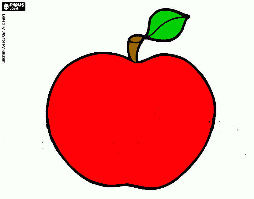 Download red apple coloring page, printable red apple