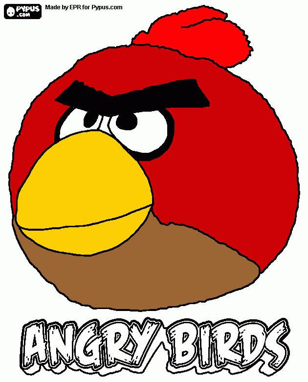 RED BIRD! coloring page
