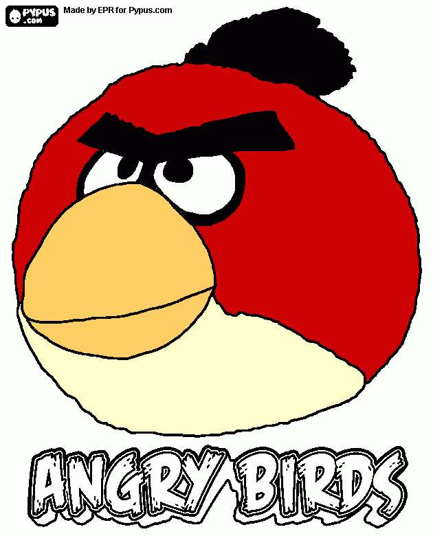 red bird coloring page
