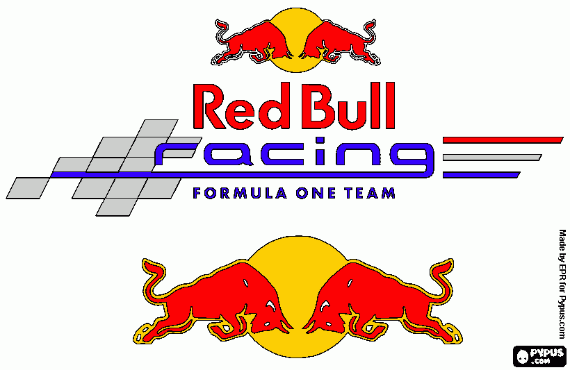 red bull racing F1 coloring page