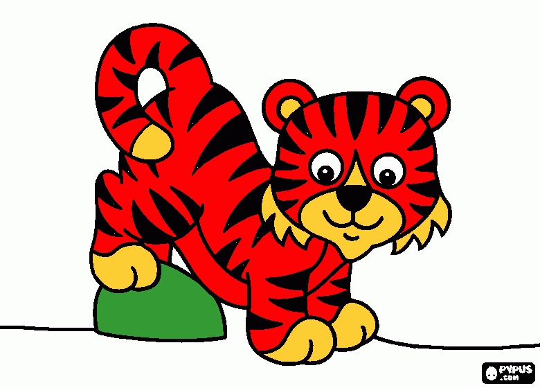 red tiger coloring page