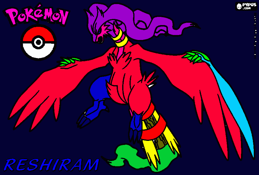reshiram coloring page