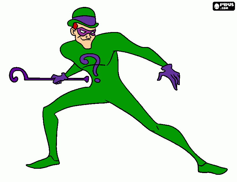 Riddler Batman Coloring Page Printable Riddler Batman