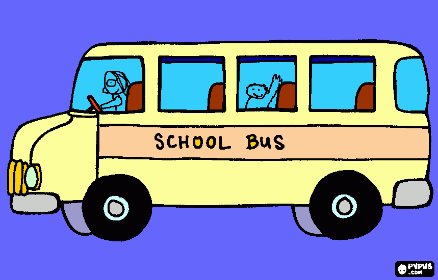 riding the bus coloring page