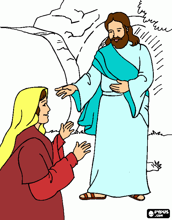 Risen Jesus coloring page