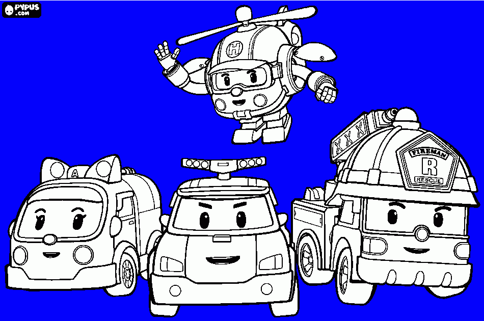 robocarpoli coloring page