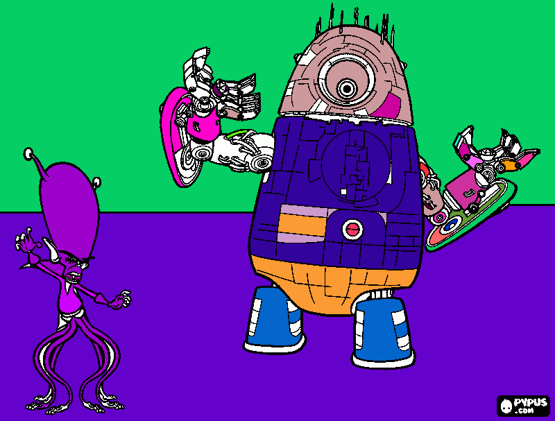 robot probe coloring page