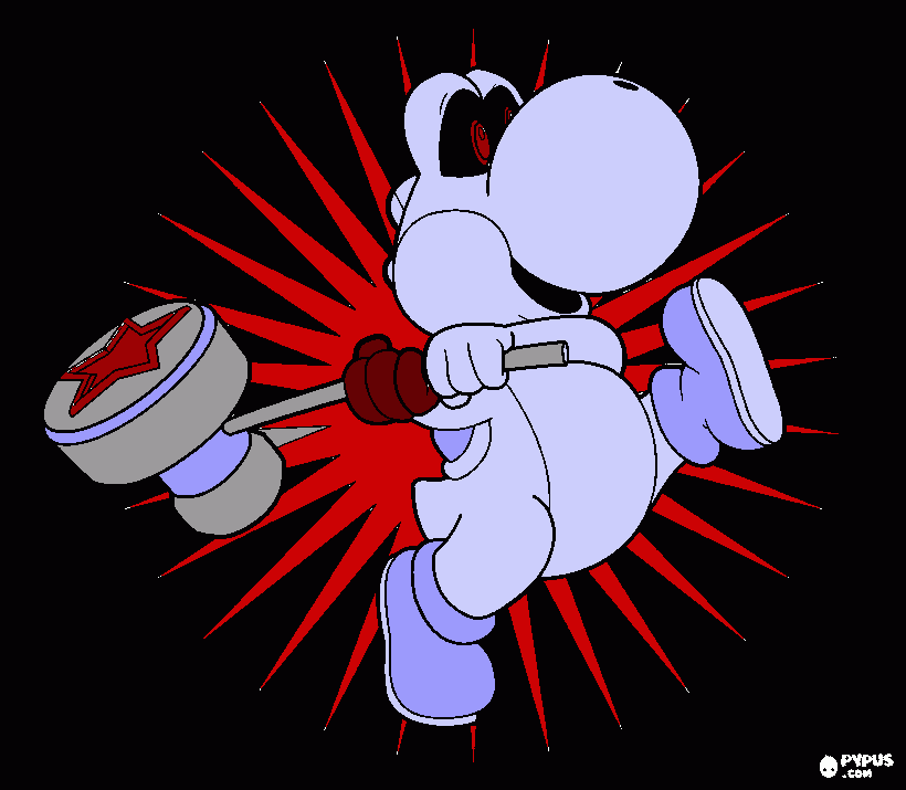 robot yoshi coloring page