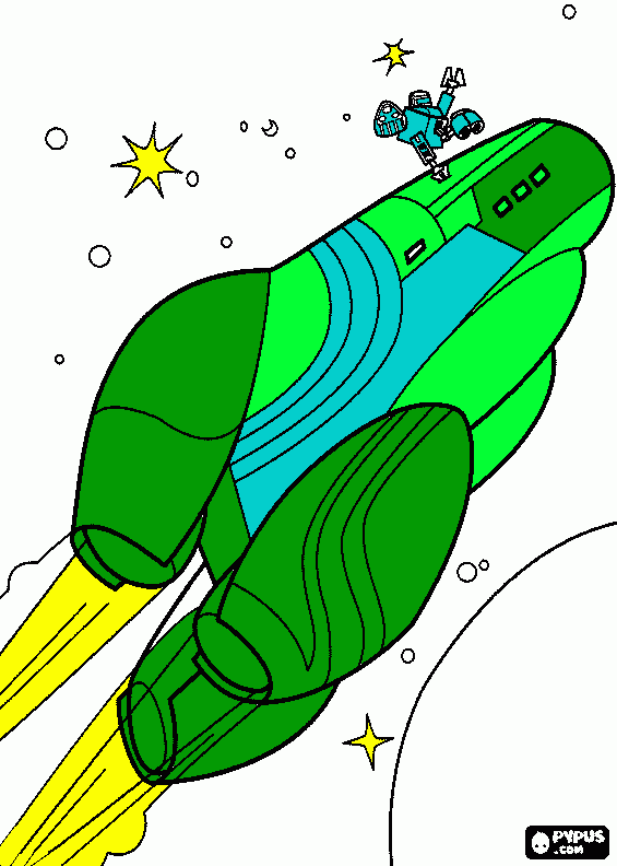 rocket ship  coloring page