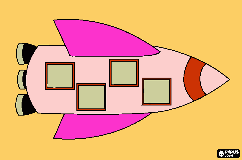 rocket space coloring page