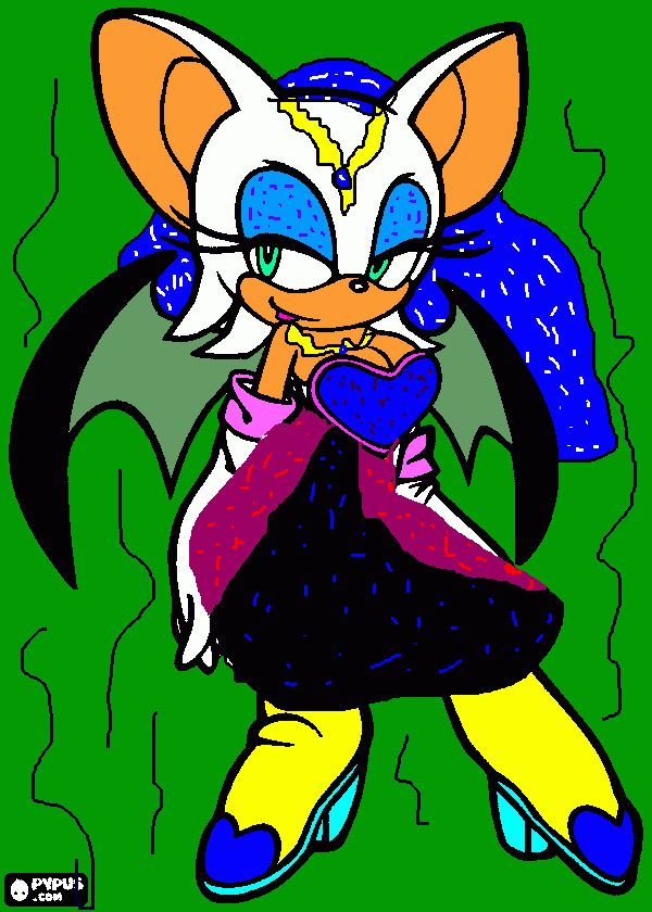 rouge the bat kingdom coloring page