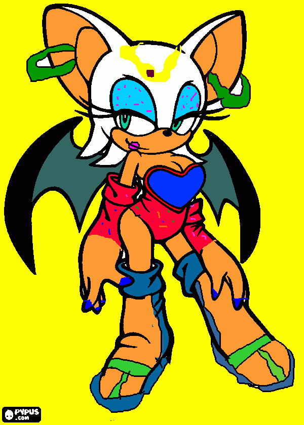 rouge the bat tenger parton coloring page