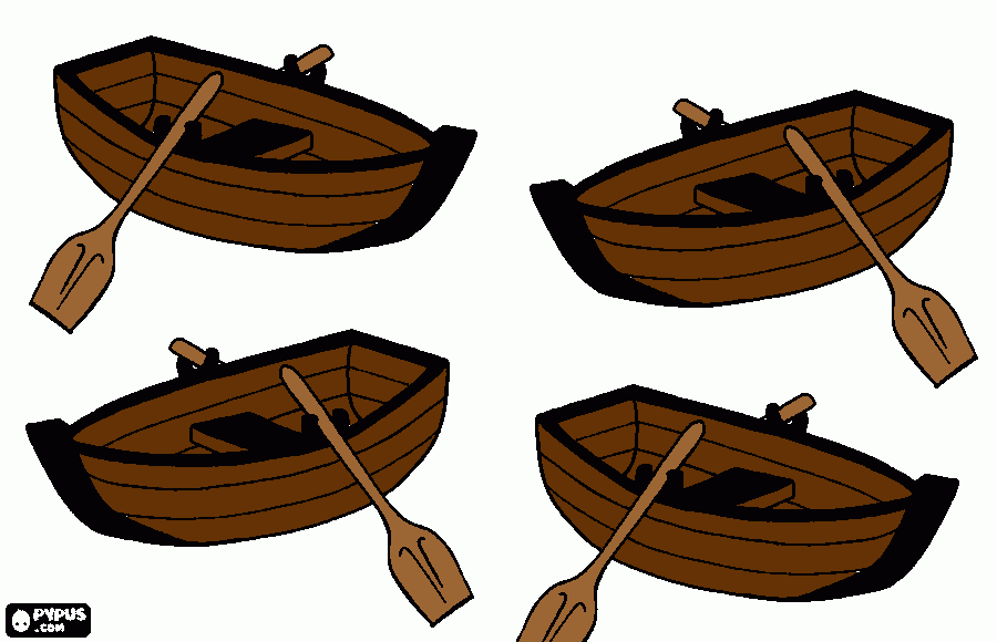row boats coloring page