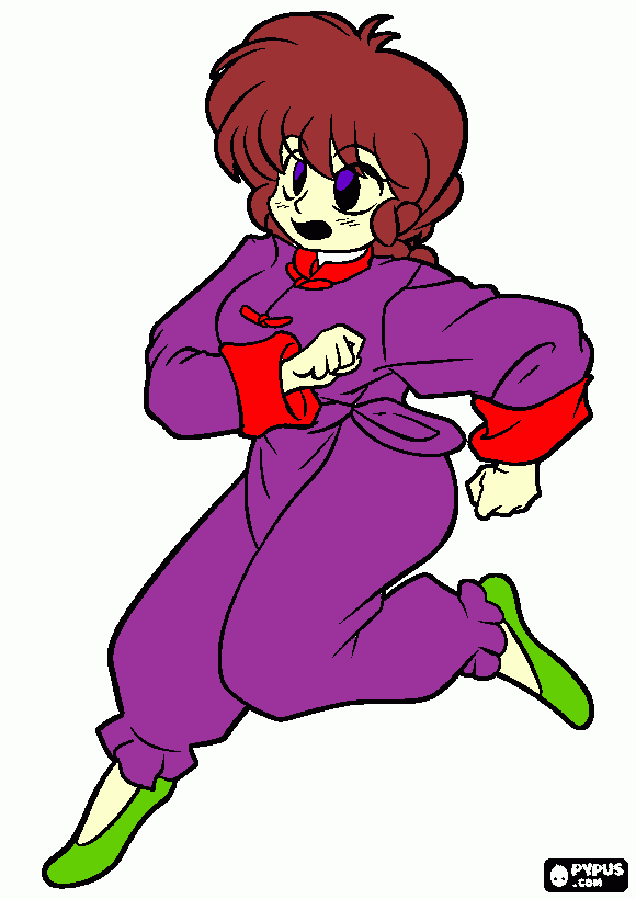 Running girl coloring page