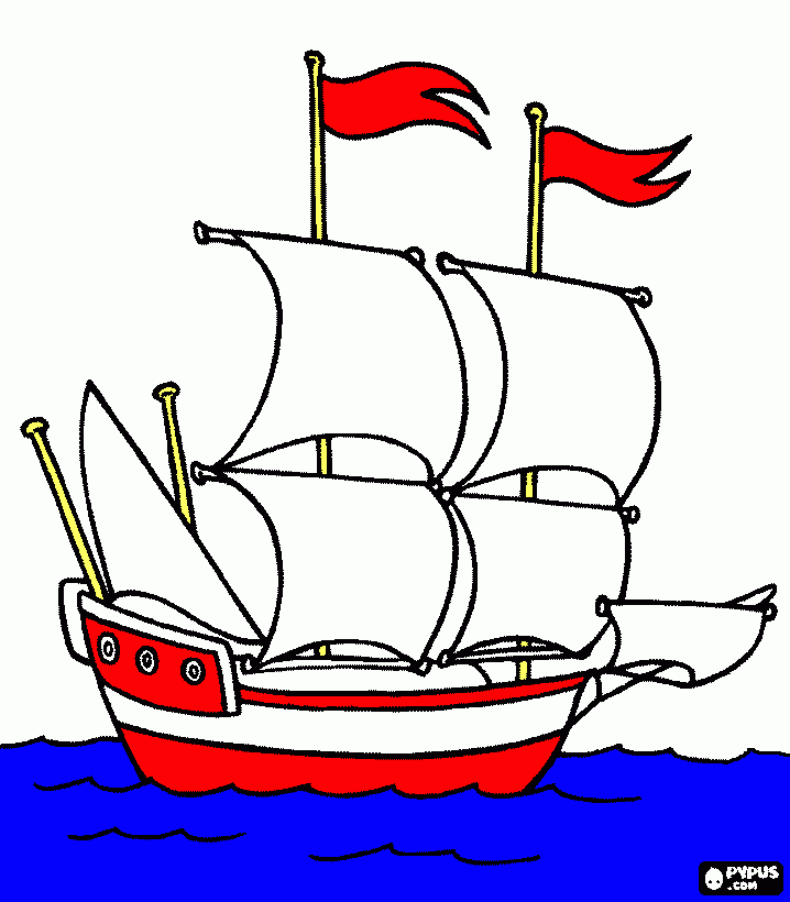 sailboat coloring page
