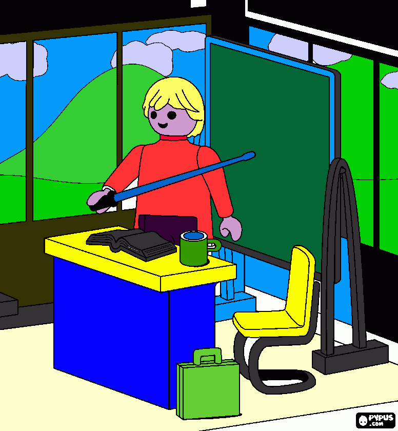 sala clasa playmobil coloring page