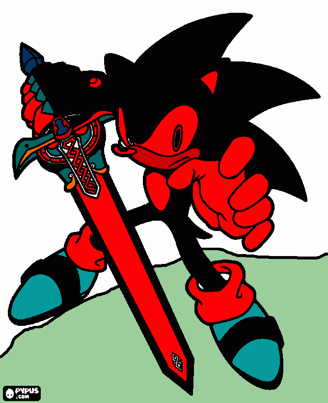 sams sonic picture coloring page