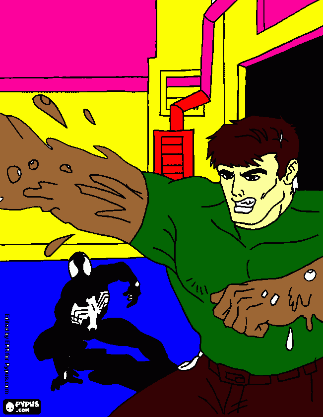 sandman and black spiderman coloring page