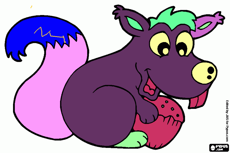 sandy squirrel coloring page