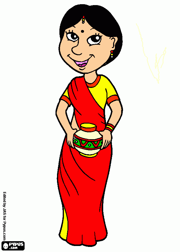 sari which i have colord  coloring page