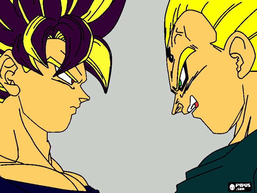 Sayajin Faces coloring page