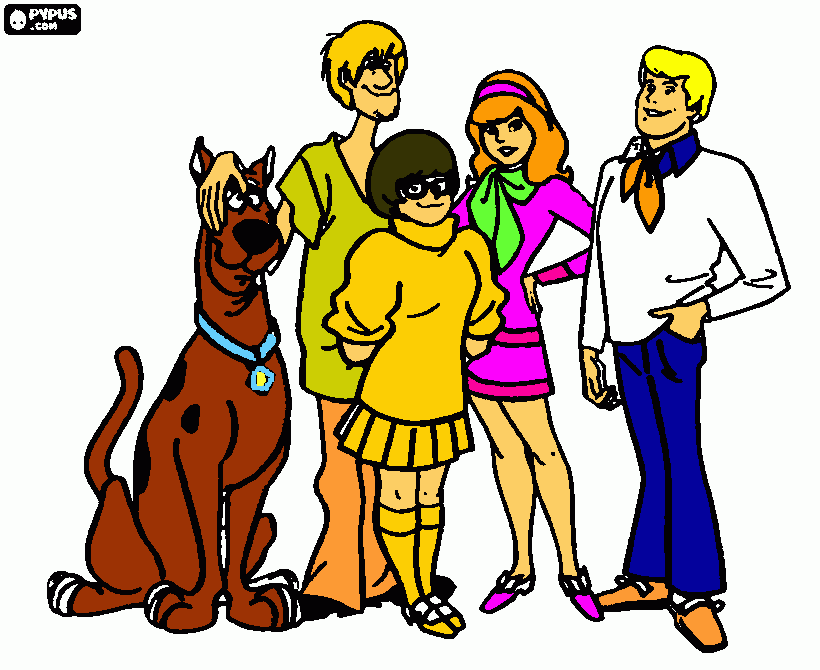 scooby doo and its friends coloring page