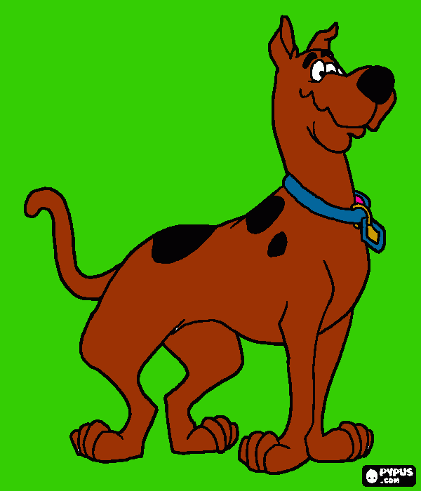 scoody-doo,the great dane breed dog that speaks most famous and the hero of many adventures coloring page