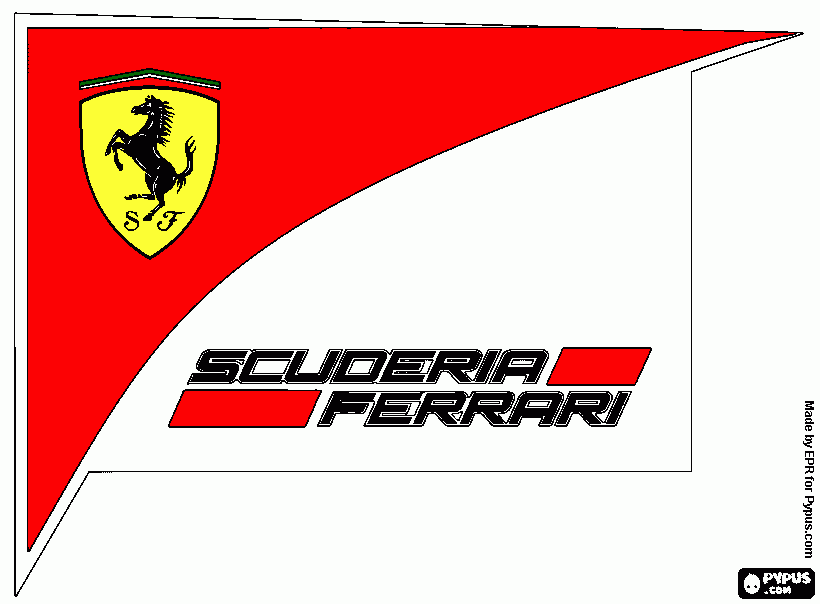 scuderi ferrari F1 coloring page