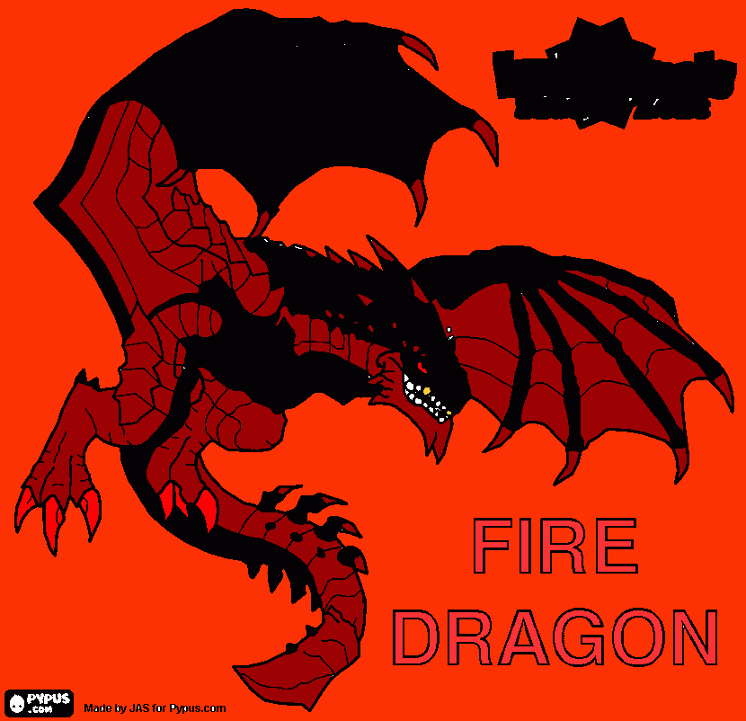 shadow dragon of fire coloring page