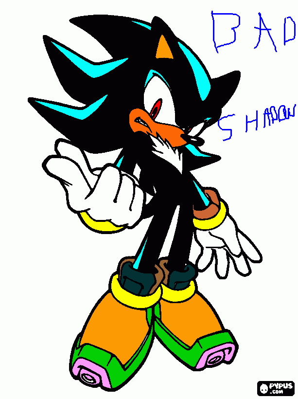 shadow the badhedgehog coloring page