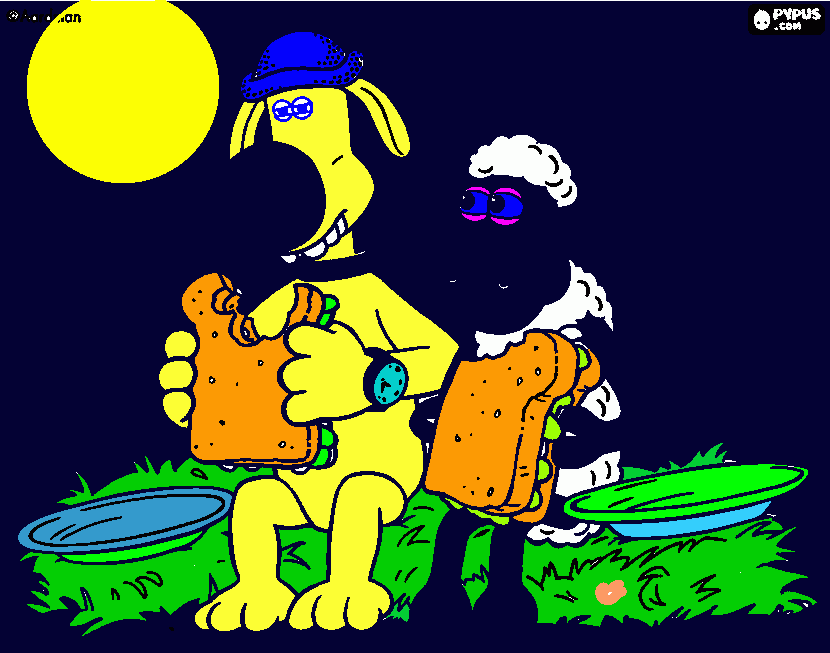 shaun and bitzer coloring page