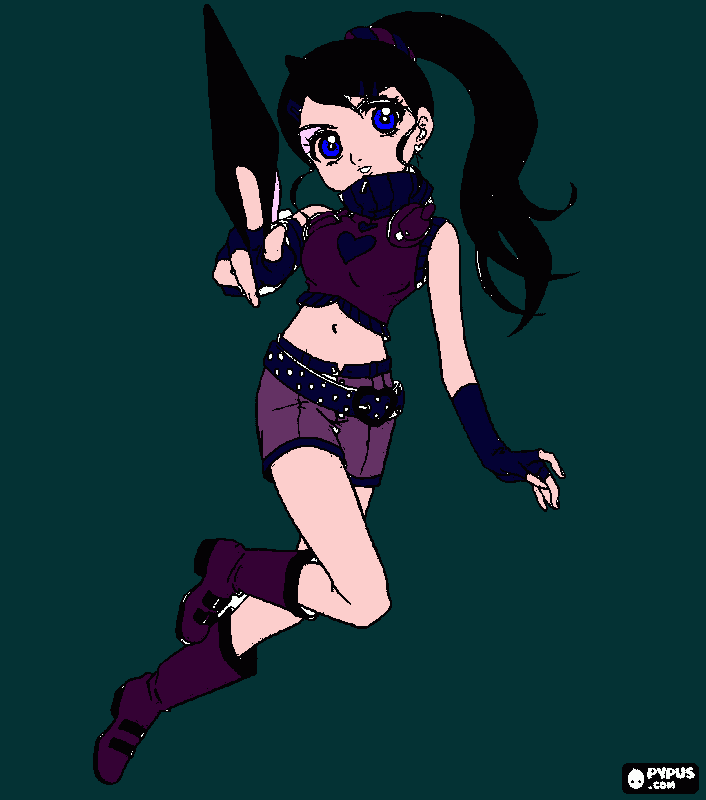 she is a darkest brawler cool hu. coloring page