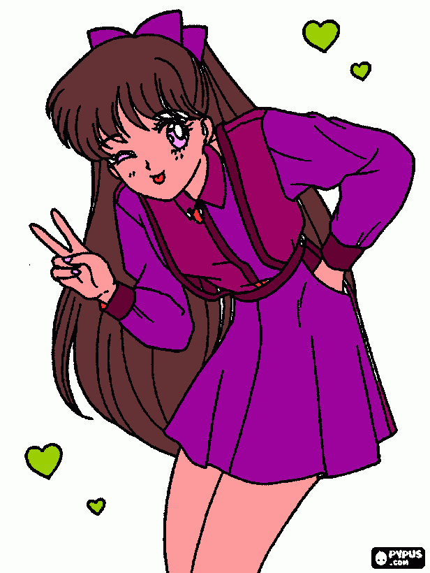 she is doing the peace-sign symbol coloring page